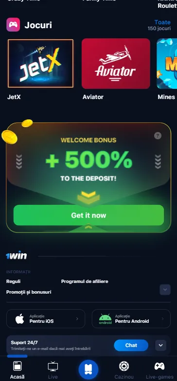 1win application bonus