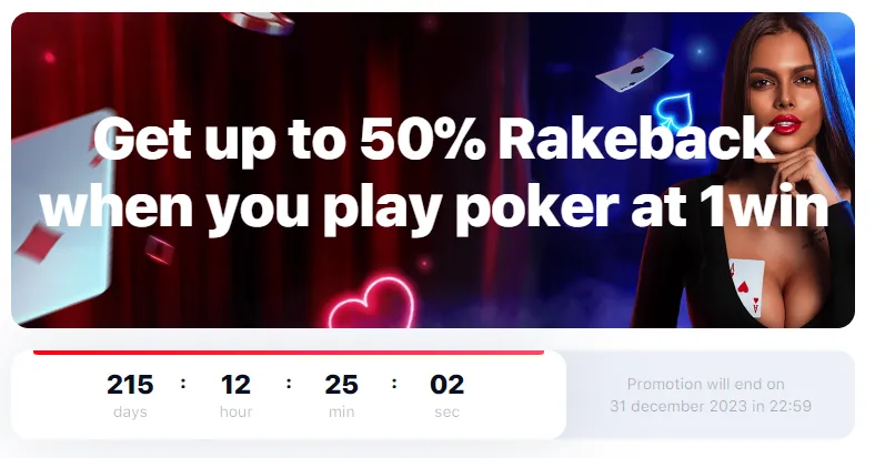 1win Rakeback pentru poker